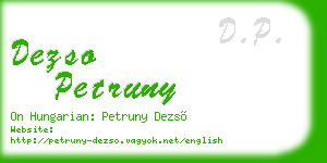 dezso petruny business card